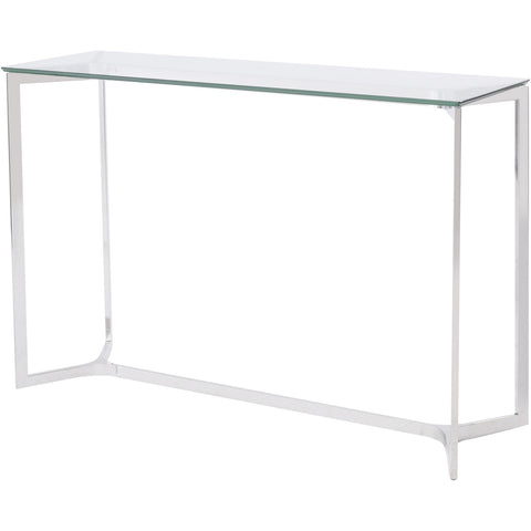 Linton Stainless Steel And Glass Console Table