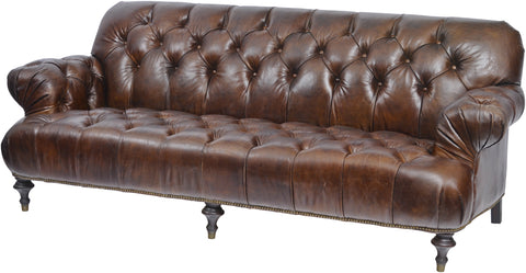Fitzgerald Vintage Brown Leather 3 Seater Sofa 701231