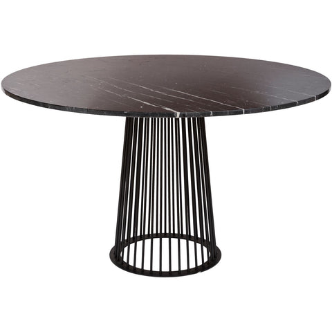 Chancery Marquina Marble Round Dining Table