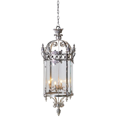 Silver & Glass Large Ceiling Pendant