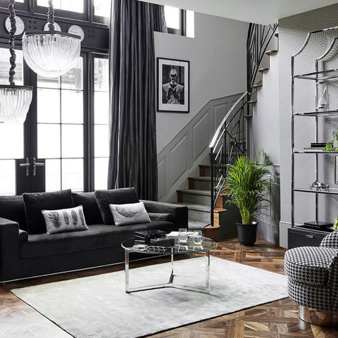 Gatsby Black Base Stainless Steel Bookcase