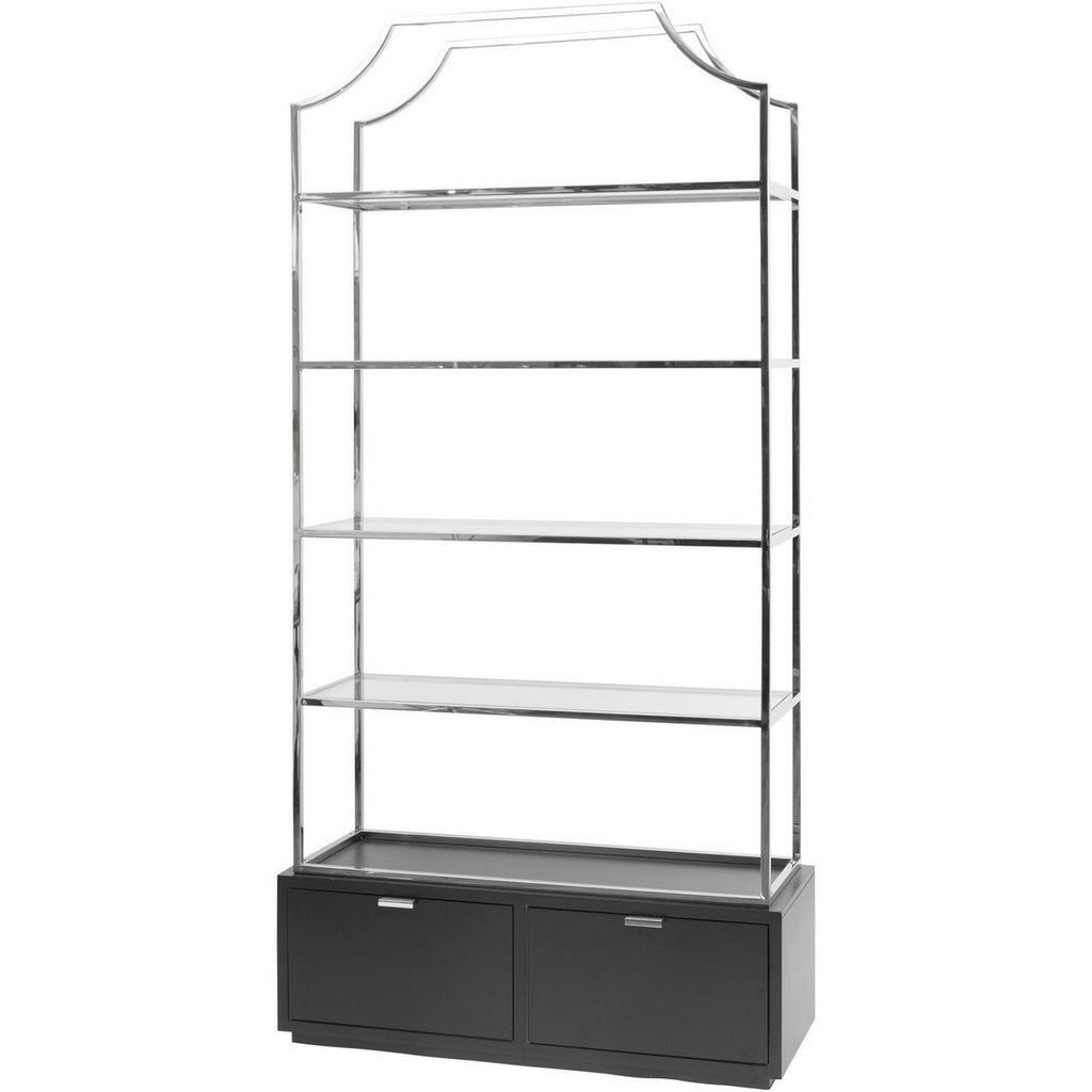 Black and silver bookcase deals