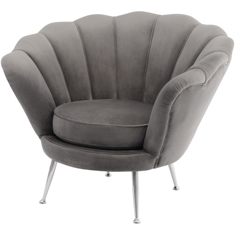 Sasha Soft Mid Grey Velvet Shell Chair