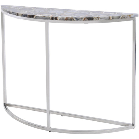 Agate Crescent Console Table On Nickel Frame