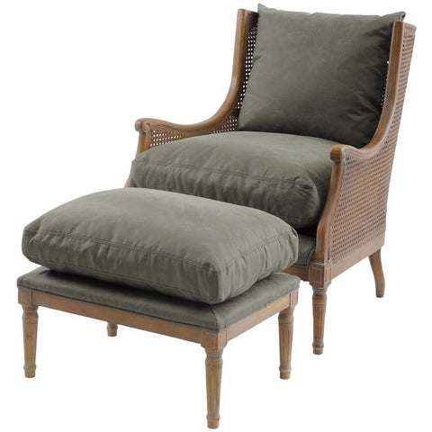 Taverny Green Cotton Occasional Chair