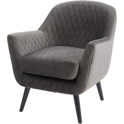Ellison Grey Velvet Quilted Occasional Chair