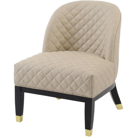 Templeton Cream Leather Quilted Occasional Chair