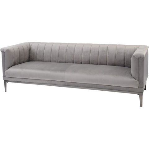 Belgravia Grey Three Seater Ribbed Sofa