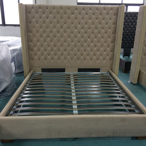 Aprilia Cream Button Back Super King Size Bed Frame