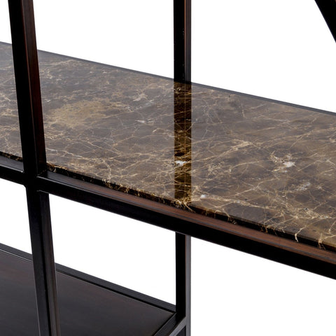 Fitzroy Bronze Emperador Marble Circular Shelving Unit