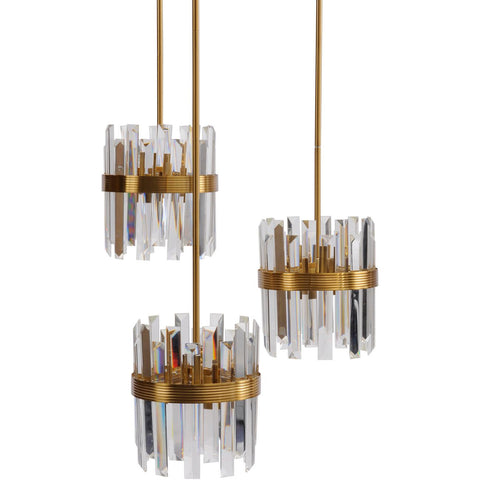 Set Of Three Crystal Pendant Lights E14 40W 12