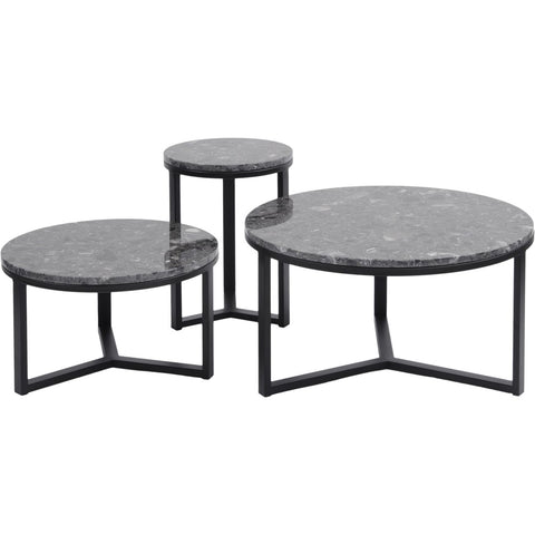 Shoreditch Black Metal and Grey Travisso Coffee Table, Large