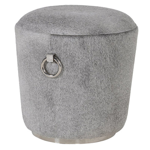Grey Hairon Pouf