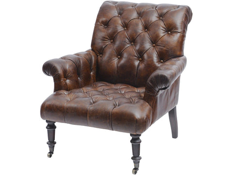 Fitzgerald Vintage Brown Leather Armchair