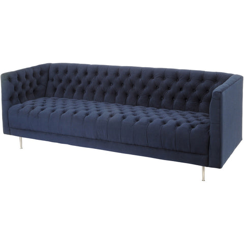 Arya Blue Velvet Button Detail Sofa