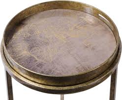 Vienna Antique Gold Atlas Set Of 2 Side Tables